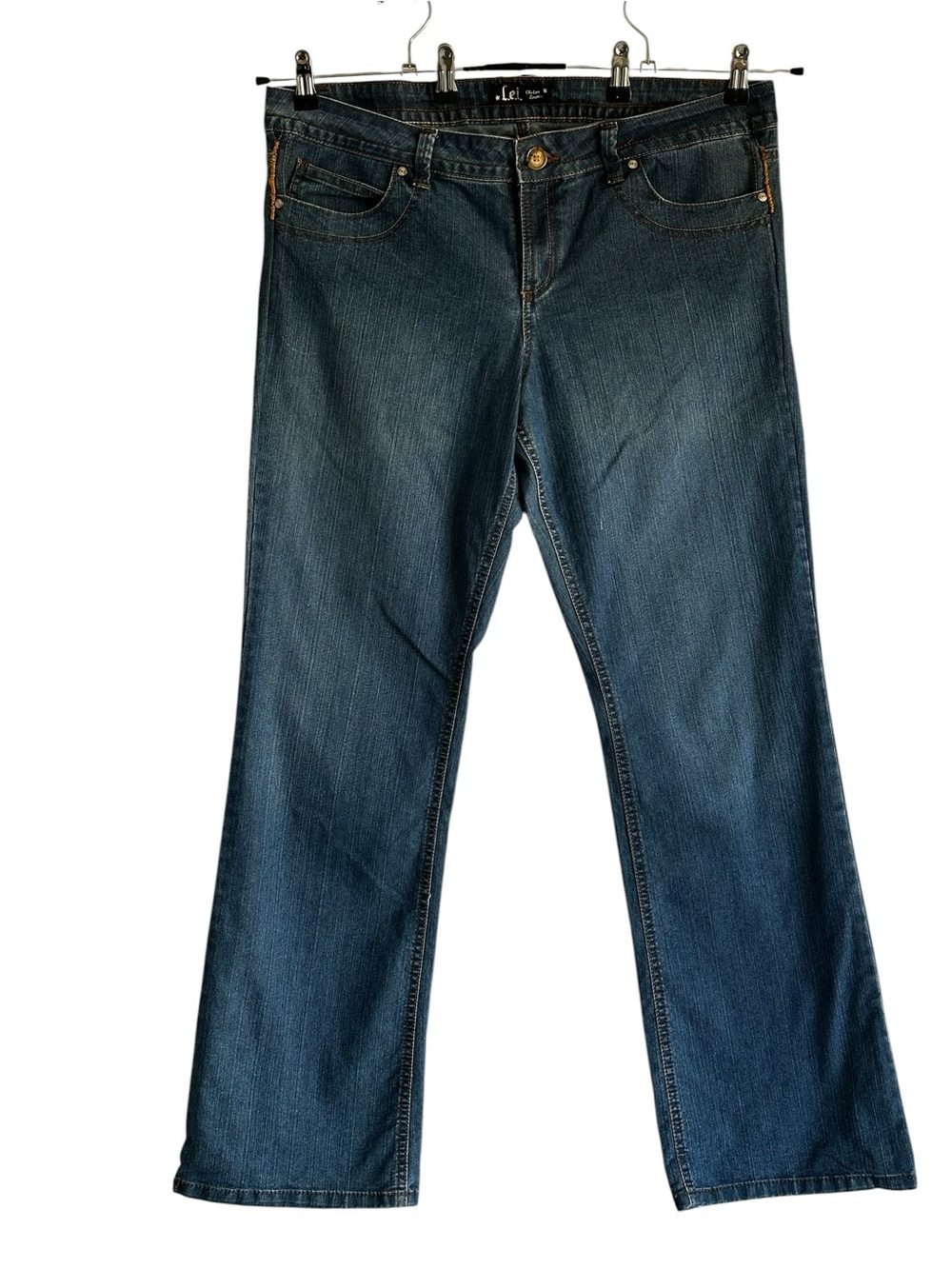 LEI Chelsea Classic Embroidered Pocket Bootcut Jeans Juniors 17 Y2K Dark Wash